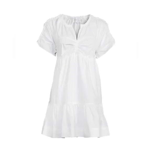 Tanya Taylor Amaria Ruffle Poplin A-Line Dress, New, Size XL